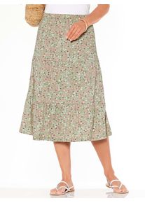 Classic Basics Damen Stufenrockeucalyptus, rosenquarz, bedruckt, Gr. 44, geblümt, gemustert, mehrfarbig, 100% Polyester, Röcke