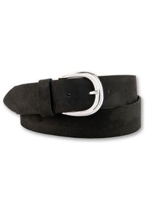 Bernd Götz BERND GÖTZ Damen Ledergürtel, schwarz, casual,modisch, Gr. 85, unifarben, Leder, Gürtel, mit silberfarbener Schließe