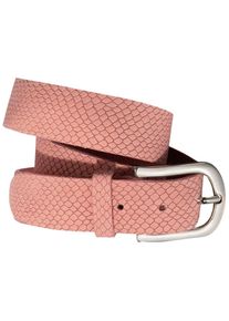 Silbergift Damen Ledergürtel, rosa, feminin,modisch,casual,klassisch, Gr. 100, geprägtes Muster, geprägt, Reptilienprägung, Schlangenoptik,