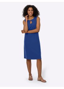 Classic Basics Damen Shirtkleid "Jersey-Kleid", blau, Gr. 46, unifarben, Jersey, Single Jersey, 100% Baumwolle, Kleider