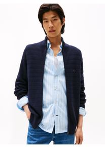 Tommy Hilfiger Herren Strickjacke "STRIPE STRUCTURE", blau, casual, Gr. L, Strick, Obermaterial: 100% Baumwolle, Strickjacken, modisches