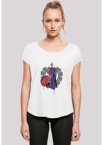 F4NT4STIC Damen T-Shirt "Long Cut T-Shirt Disney Villains Maleficent Sketch", weiß, casual, Gr. L, Obermaterial: 100% Baumwolle, Shirts,
