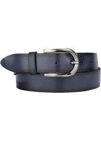 Bernd Götz BERND GÖTZ Damen Ledergürtel, blau, casual,modisch, Gr. 95, unifarben, Rindsleder, Gürtel, mit silberfarbener Schließe