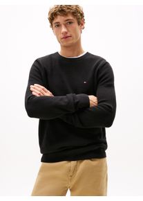 Tommy Hilfiger Herren Rundhalspullover "ESSENTIAL STRUCTURE CREW NECK", schwarz, casual, Gr. XXL, Strick, Obermaterial: 100% Baumwolle, Pullover, mit