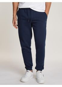 Tommy Jeans Herren Sweathose "TJM SLIM S FLAG SWEATPANT", blau, casual, Gr. XXXL, Sweatware, Obermaterial: 80% Baumwolle, 20% Polyester, Hosen, Mit