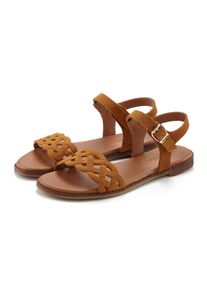 Lascana Damen Sandale "Sommerschuh", Gr. 40, braun, Obermaterial: 100% Rindsleder. Futter: 50% Lederimitat, 50% Polyester. Decksohle: 50%
