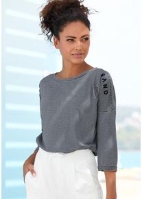 ELBSAND 3/4-Arm-Shirt 'Veera' mehrfarbig Gr. L (40) für Damen. Rundhals und Logodruck. Figurumspielend. Nachhaltig.