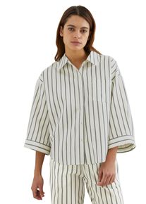 Marc O'Polo MARC O'POLO Damen Hemdbluse "Mix & Match Poplin", Gr. XLweiß cotton stripe, Popeline, Obermaterial: 100% Baumwolle, gestreift, casual, Blusen,