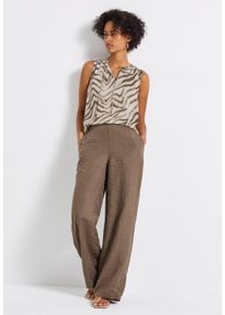 Street One Damen Blusentoptumbled beige, casual, Gr. 38, gemustert, Chiffon, Obermaterial: 100% Polyester, Blusen, mit grafischem Print