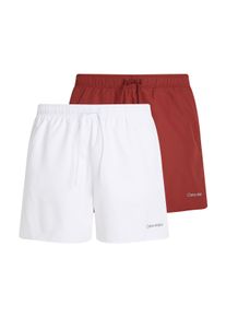 Herren Badeshortsweiß, ruby wine, casual, Gr. XXL, Calvin Klein Swimwear, unifarben, Polyester, Badehosen, mit Logo