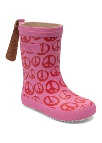 bisgaard Kinder Gummistiefel "fashion Weite: normal", Gr. 33peace on earth pinky, Gummi, gemustert, casual, Schuhe, Matschstiefel mit Print,