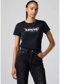 Levi's LEVI'S Damen Rundhalsshirt "THE PERFECT TEE"xmas bw fill 1 anthr, klassisch, Gr. S, Jersey, Obermaterial: 100% Baumwolle, Shirts, mit Logo im