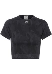 ICANIWILL Camo Funktionsshirt Damen - schwarz - Gr. S - Polyamid/Polyester/Elastan