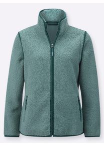 sheego Gro&szlig;e Gr&ouml;&szlig;en Fleecejacke mit abnehmbaren &Auml;rmeln, jade, Gr&ouml;&szlig;e 48 - Damen