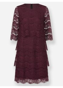 sheego Gro&szlig;e Gr&ouml;&szlig;en Spitzenkleid in Stufenform, burgund, Gr&ouml;&szlig;e 48 - Damen