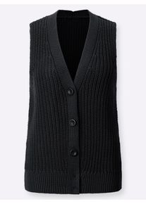 sheego Große Größen Strickweste in Grobstrick-Optik, schwarz, Größe 38 - Damen