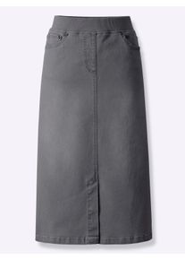 sheego Gro&szlig;e Gr&ouml;&szlig;en Jeansrock in Schlupfform, grey-denim, Gr&ouml;&szlig;e 36 - Damen