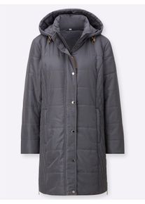 sheego Große Größen Longjacke mit abzippbarer Kapuze, anthrazit, Größe 50 - Damen