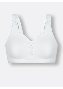 w&auml;schepur sheego Gro&szlig;e Gr&ouml;&szlig;en BH ohne B&uuml;gel, wei&szlig;-mint-bedruckt, Gr&ouml;&szlig;e 85D - Damen