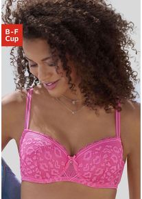 Vivance Schalen-BH pink Gr. 85B. Mit Schmuckelement, Schleife, Spitze. Mit Bügel. Nachhaltig.