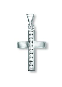 ONE ELEMENT Damen Kreuzkette "Halskette - Kreuzkette mit Zirkonia Kreuz und Anhänger aus 925", mit Zirkonia, Silber 925 (Sterlingsilber), silber,