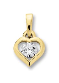ONE ELEMENT Damen Ketten-Anhänger "Zirkonia Herz Herz Anhänger aus 333 Gelbgold", Gelbgold 333-Gold, gold, Gelbgold 333, Gold, Schmuckanhänger, ein