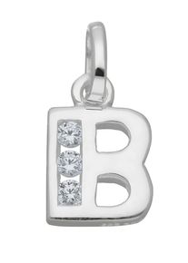 Adelia´s ADELIA ́S Damen Namenskette "Halskette - Namenskette mit Buchstabenanhänger B mit Zirkonia", Silber 925 (Sterlingsilber), silber, Silber 925