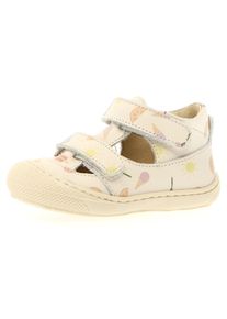 Naturino Kinder Sandale "PUFFY PR FRESHEN MILK", Gr. 21sanftes weiß eistüten, Glattleder, bedruckt, festlich, Schuhe, Barfußschuh mit weicher