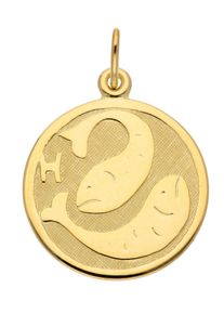 Adelia´s ADELIA ́S Damen Ketten-Anhänger "333 Gold Sternzeichen Anhänger Fisch Ø 16 mm", Fische, Gold, gold, Gold, Schmuckanhänger, Goldschmuck für Damen &