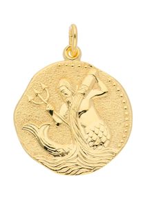 Adelia´s ADELIA ́S Damen Ketten-Anhänger "333 Gold Sternzeichen Anhänger Wassermann Ø 18,2 mm", Wassermann, Gold, gold, Gold, Schmuckanhänger, Goldschmuck für