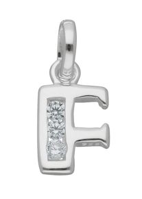Adelia´s ADELIA ́S Damen Namenskette "Halskette - Namenskette mit Buchstabenanhänger F mit Zirkonia", Silber 925 (Sterlingsilber), silber, Silber 925