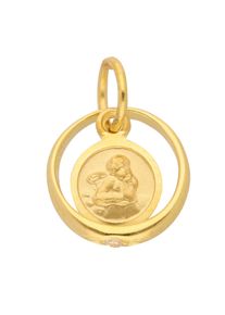 Adelia´s ADELIA ́S Damen Ketten-Anhänger "585 Gold Anhänger Taufring Ø 10,1 mm", Gold, gold, Gold, Schmuckanhänger, mit Zirkonia Goldschmuck für Damen