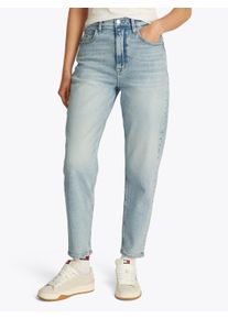Tommy Jeans Damen Mom-Jeans "MOM JEAN UH TPR"denim ultra light, casual, Gr. 33, unifarben, Denim/Jeans, Obermaterial: 99% Baumwolle, 1% Elasthan,