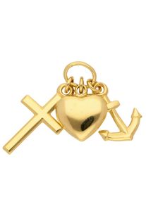 Adelia´s ADELIA ́S Damen Ketten-Anhänger "585 Gold Anhänger Glaube-Liebe-Hoffnung", Gold, gold, Gold, Schmuckanhänger, Goldschmuck für Damen