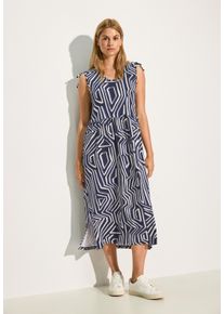 Cecil Damen Jerseykleid, blau, casual, Gr. XXL, gemustert, Web, Obermaterial: 95% Viskose, 5% Elasthan, Kleider, mit Print