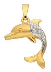Adelia´s ADELIA ́S Damen Ketten-Anhänger "333 Gold Anhänger Delphin", Gold, gold, Gold, Schmuckanhänger, mit Zirkonia Goldschmuck für Damen