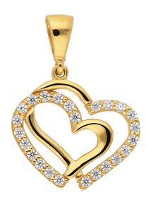 Adelia´s ADELIA ́S Damen Ketten-Anhänger "333 Gold Anhänger Herz", Gold, gold, Gold, Schmuckanhänger, mit Zirkonia Goldschmuck für Damen