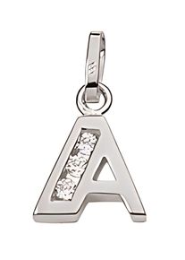 Adelia´s ADELIA ́S Damen Namenskette "Halskette - Namenskette mit Buchstabenanhänger A mit Zirkonia", Silber 925 (Sterlingsilber), silber, Silber 925