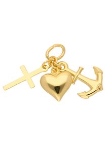 Adelia´s ADELIA ́S Damen Ketten-Anhänger "585 Gold Anhänger Glaube-Liebe-Hoffnung", Gold, gold, Gold, Schmuckanhänger, Goldschmuck für Damen