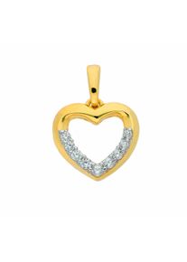 Adelia´s ADELIA ́S Damen Ketten-Anhänger "333 Gold Anhänger Herz", Gold, gold, Gold, Schmuckanhänger, mit Zirkonia Goldschmuck für Damen