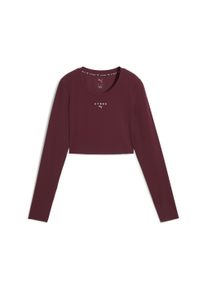 Puma Damen Trainingsshirt "Puma x HYROX SHAPELUXE Cropped Langarmshirt Damen"ruby shimmer rot, Gr. XXL, Obermaterial: 82% Nylon, 18% Elasthan, Shirts