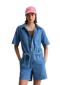 Marc O'Polo Damen Overall "mit recyeltem Leinen-Garn", blau, casual, Gr. XXL, MARC O'POLO DENIM, unifarben, Obermaterial: 47% Baumwolle, 33% Lyocell, 20% Leinen,