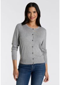 BOSS Orange Damen Strickjacke "Fiaffizza Premium Damenmode", silber, casual, Gr. XS, unifarben, Feinstrick, Obermaterial: 60% Viskose, 35% Polyacryl,