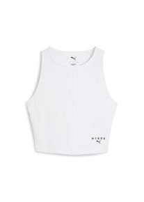 Puma Damen Trainingsshirt "Puma x HYROX Rib Cropped Tanktop Damen", weiß, Gr. M, Obermaterial: 58% Baumwolle, 39% Polyester, 3% Elasthan, Shirts