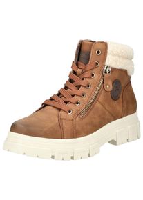 Tom Tailor Damen Schnürstiefelette "Tom Tailor Stiefelette Lederimitat/Textil", Gr. 40, braun, Lederimitat, Textil, casual, Schuhe