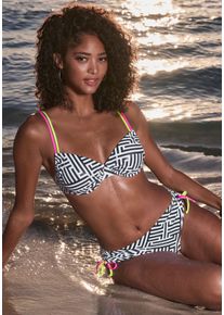 Buffalo Damen Bügel-Bikini-Top "Gio", schwarz-weiß, Gr. 38, gemustert, bedruckt, Obermaterial: 83% Polyamid, 17% Elasthan. Futter: 100% Polyester,