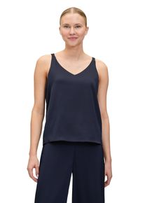 Vera Mont Damen Satinbluse "Vera Mont Satin-Bluse mit V-Ausschnitt", blau, festlich, Gr. 40, Satin, Obermaterial: 100% Polyester. Futter: 100%