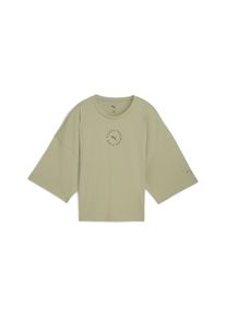 Puma Damen Trainingsshirt "Puma x HYROX Cropped Lifestyle T-Shirt Damen"lux army grün, Gr. XS, Obermaterial: 100% Baumwolle; Kragen: 71% Baumwolle,