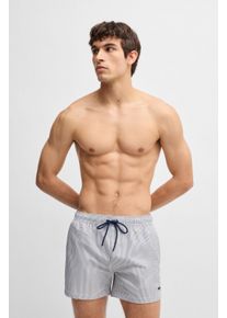 BOSS Herren Badepants, blau, Gr. XXL, gestreift, Rippware, Baumwolle, Badehosen, mit Gesäßtasche