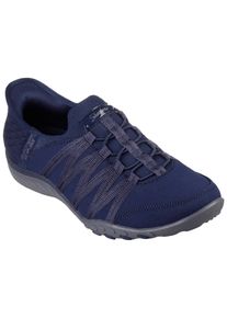 Skechers Damen Slip-On Sneaker "BREATHE-EASY-ROLL-WITH-ME", Gr. 38, blau, Textil, sportlich, Schuhe, Freizeitschuh für Maschinenwäsche geeignet